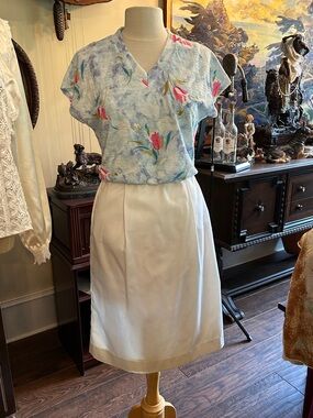 1970’s John Meyer Sz 2 White A-Line Women's Skirt